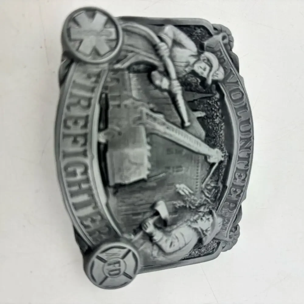 Firefighter Belt Buckle Great American Buckle Co Western Volunteer